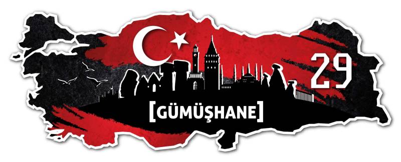 Aufkleber Sticker Türkei 29 Gümüshane Motiv Fahne für Auto Motorrad Laptop Fahrrad von aina