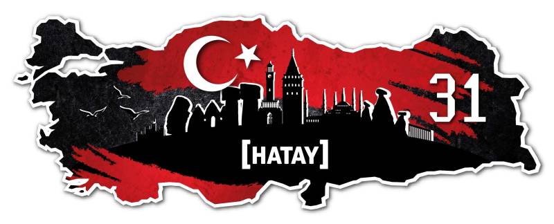 Aufkleber Sticker Türkei 31 Hatay Motiv Fahne für Auto Motorrad Laptop Fahrrad von aina