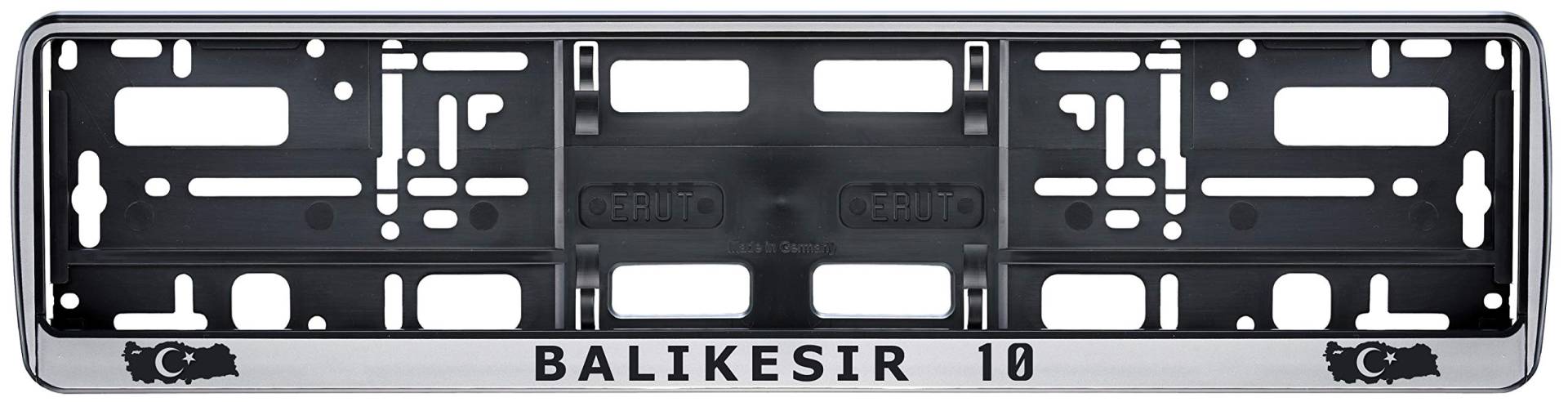 Auto Kennzeichenhalter in der Farbe Silber/Schwarz Nummernschildhalterung Auto, Nummernschildhalter Türkei Flagge 10 Balikesir 2 Stück Auto Kennzeichenhalter in der Farbe Silber/Schwarz Nummernschildhalterung Auto, Nummernschildhalter Türkei Flagge 10 Balikesir 2 Stück von Aina