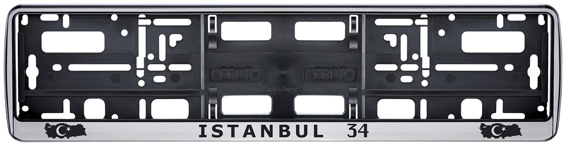 Auto Kennzeichenhalter in der Farbe Silber/Schwarz Nummernschildhalterung Auto, Nummernschildhalter Türkei Flagge 34 Istanbul 2 Stück Auto Kennzeichenhalter in der Farbe Silber/Schwarz Nummernschildhalterung Auto, Nummernschildhalter Türkei Flagge 34 Istanbul 2 Stück von Aina
