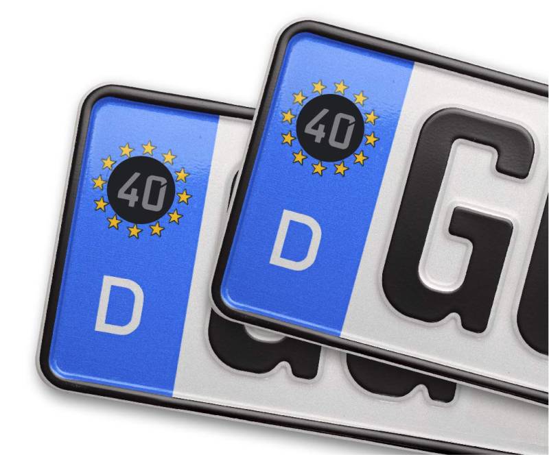 Kennzeichen Aufkleber Sticker für EU Feld Nummernschild Türkei 40 Kirsehir 2 Stück von aina