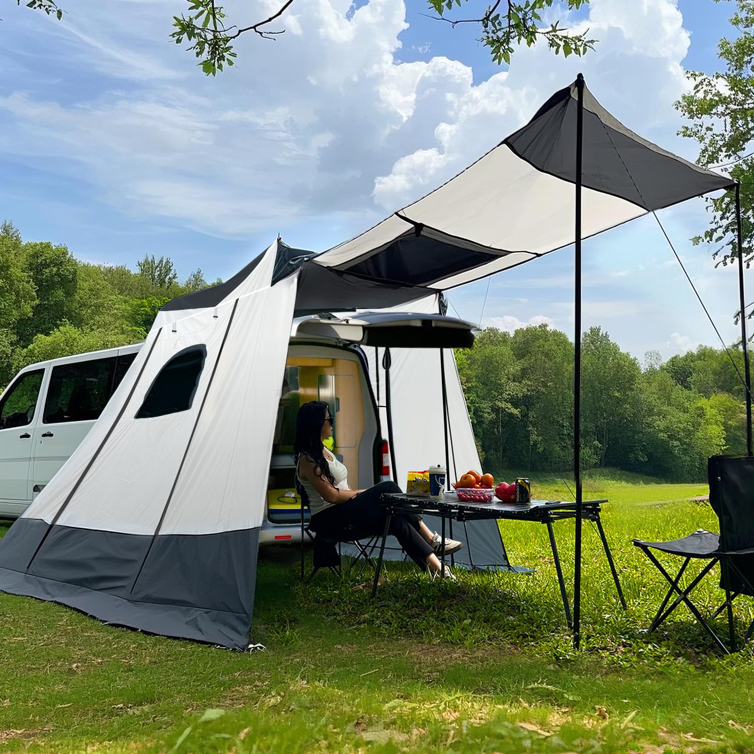 Heckzelt Auto 200x200x205cm, Autozelt für VW T5 T6, Heckklappenzelt für 2-3 Personen, Heckzelt ist Wasserdicht bis 3000 mm, SPF 35+, Auto Vorzelt für VW T5 T6, Car Tent, T5 T6 Camping Zubehör. Heckzelt Auto 200x200x205cm, Autozelt für VW T5 T6, Heckklappenzelt für 2-3 Personen, Heckzelt ist Wasserdicht bis 3000 mm, SPF 35+, Auto Vorzelt für VW T5 T6, Car Tent, T5 T6 Camping Zubehör. von air swimmers