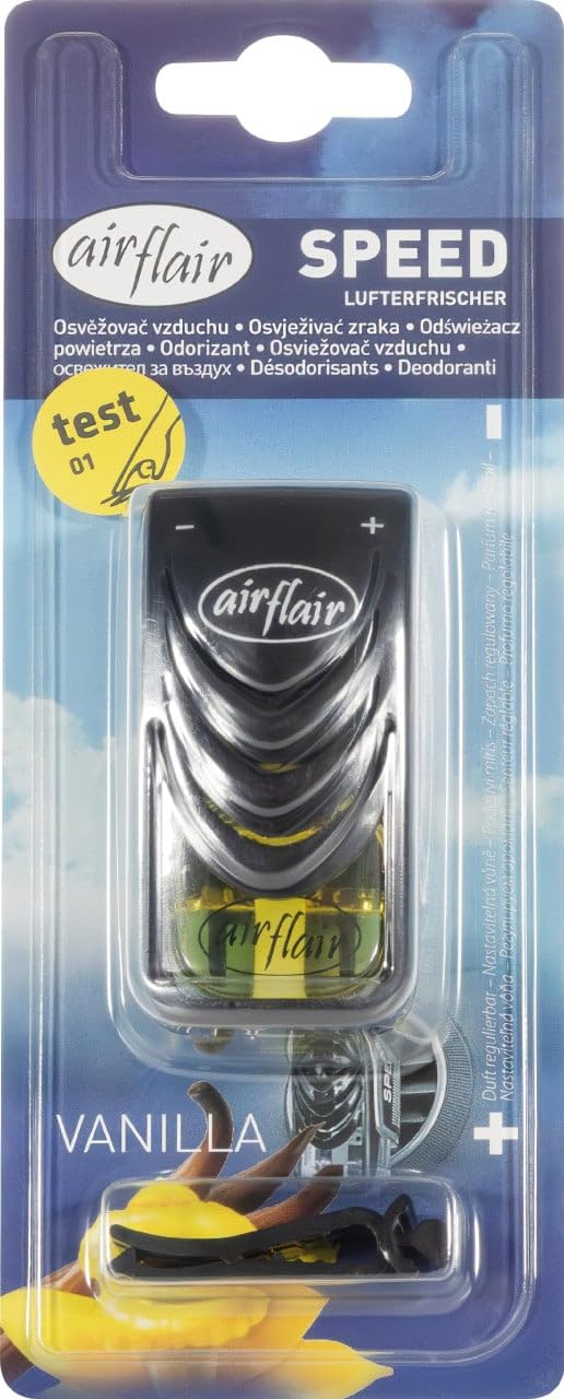Airflair Lufterfrischer Speed (Vanille) – Langanhaltender Auto Duft für die Lüftung – Auto Duft Innenraum mit angenehmem Dufterlebnis – Frischer Duftbaum Auto von airflair