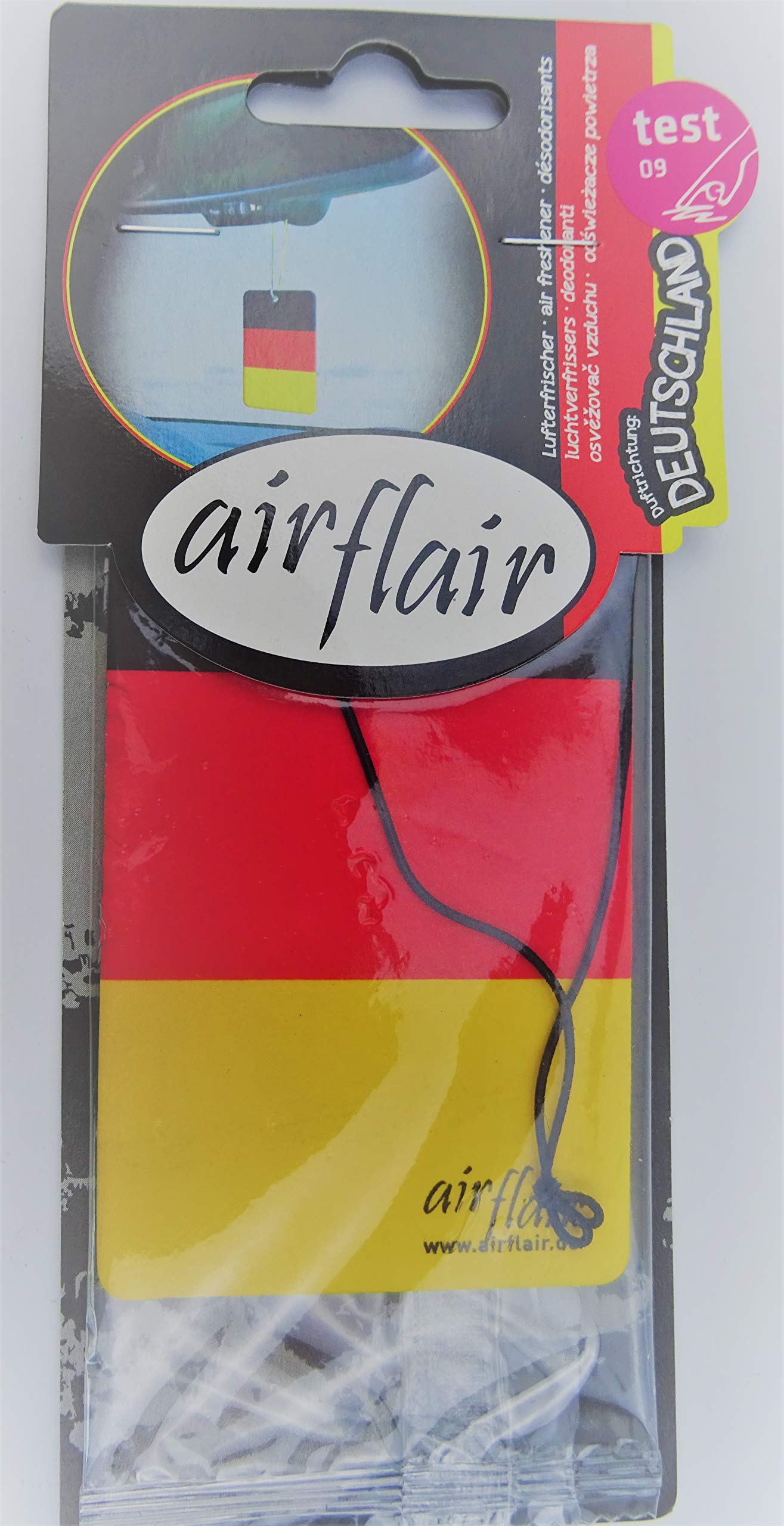 airflair AZLUF353 Lufterfrischer, Auto Duft Parfüm, Papierlufterfrischer Flagge Deutschland, Schwarz/Rot/Gold von airflair
