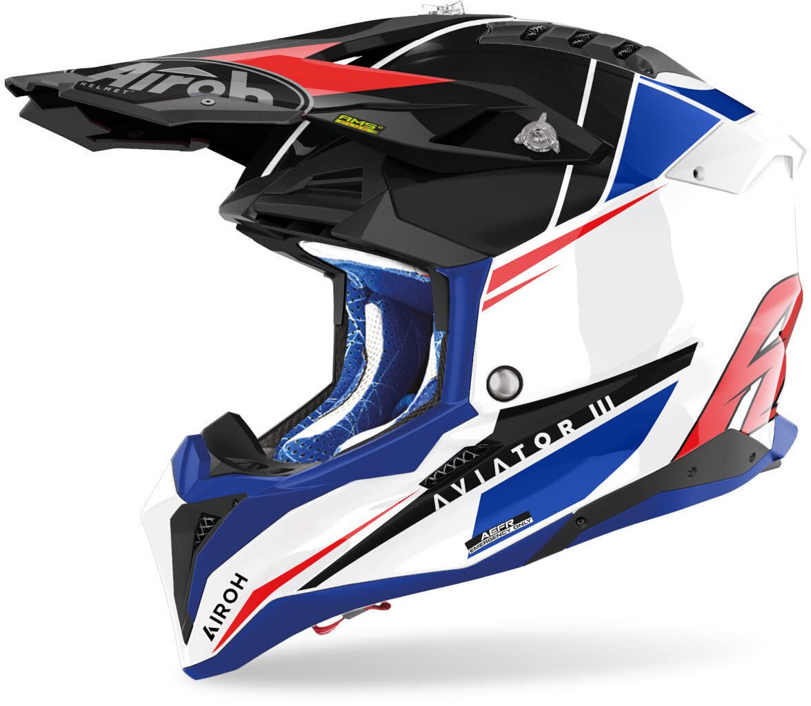 airoh AVIATOR 3 PUSH BLUE/RED GLOSS XL airoh AVIATOR 3 PUSH BLUE/RED GLOSS XL von airoh