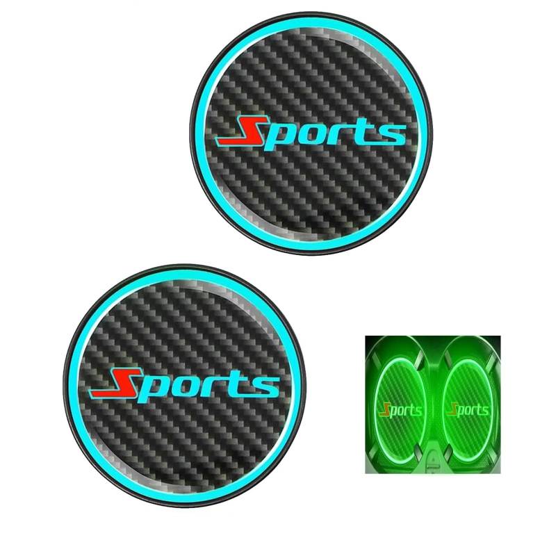 2 Stück Beleuchtete Getränke-Untersetzer mit Nachtlicht, wasserdichte & rutschfeste Becher-Pads, Universelle Passform für Auto, Luminous Coaster für Nachtfahrten von aiyraa