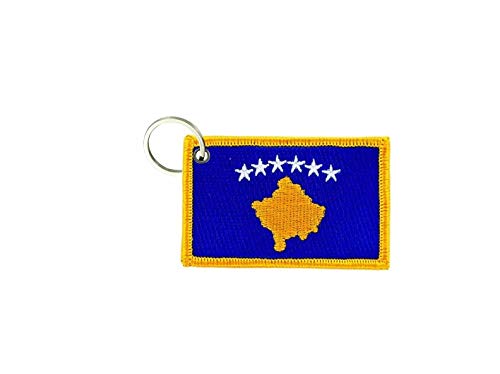 Akachafactory Schlüsselanhänger Fahne Flagge flaggen Bestickt anhänger schlüssel Kosovo von Akachafactory