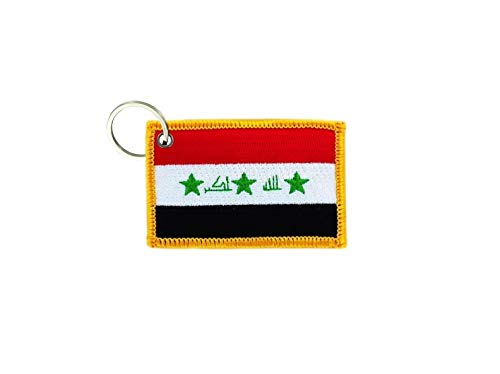 Akachafactory Schlüsselanhänger Fahne Flagge flaggen Bestickt anhänger schlüssel irak Iraq von Akachafactory