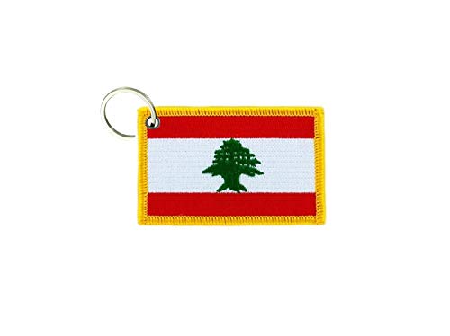 akachafactory Schlüsselanhänger Fahne Flagge flaggen Bestickt anhänger schlüssel libanon von Akachafactory