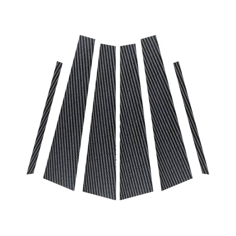 akddaf 6-teilige Aufkleber for die Säulenabdeckungen von Autofenstern und -türen, passend for Volkswagen, passend for Passat B6 2006–2011, 2010, B7 2011–2015 Säulendekorationsaufkleber von akddaf