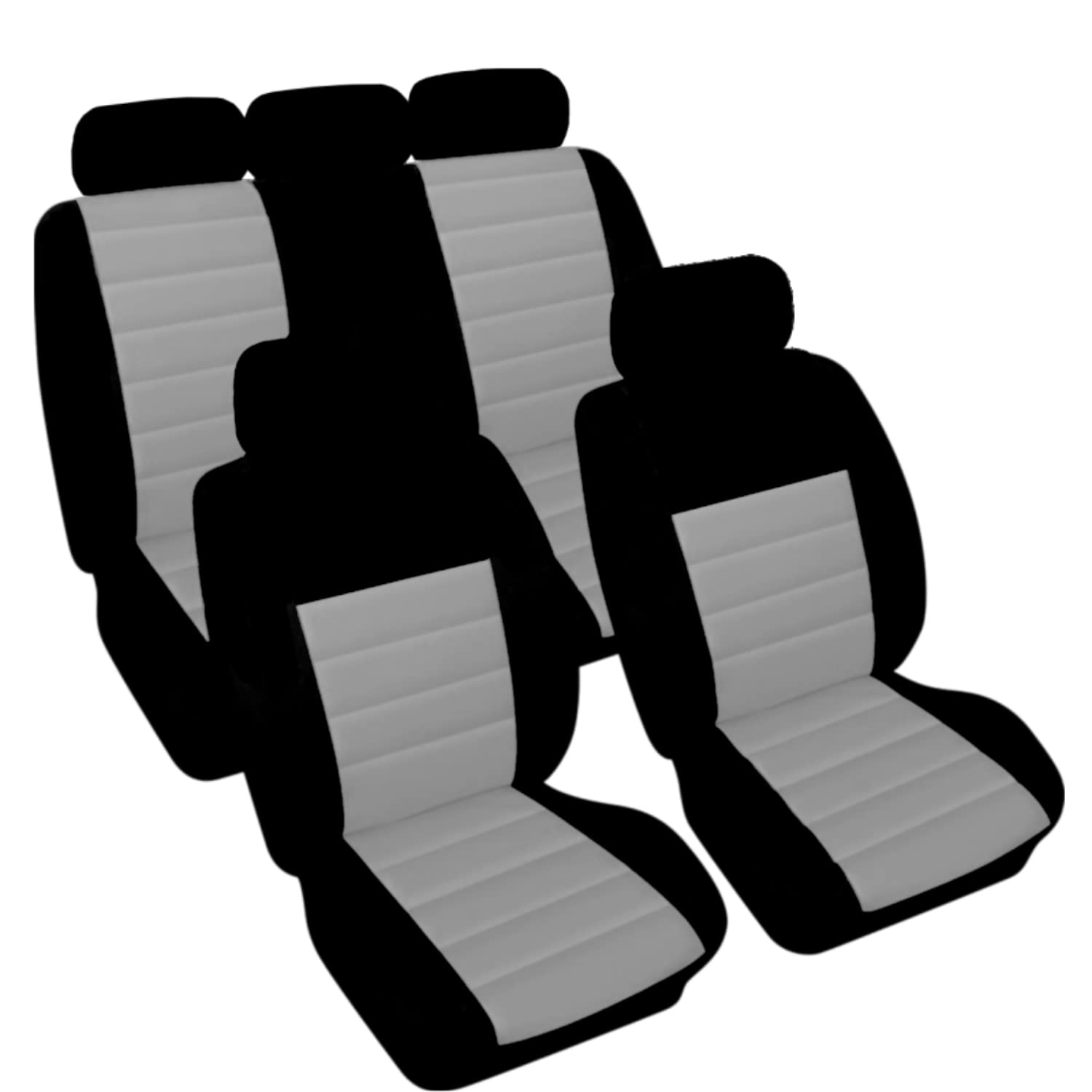 Akhan SB201 SB401 - Qualität Auto Sitzbezug Sitzbezüge Schonbezüge Schonbezug mit Seitenairbag Schwarz / Grau von akhan-tuning