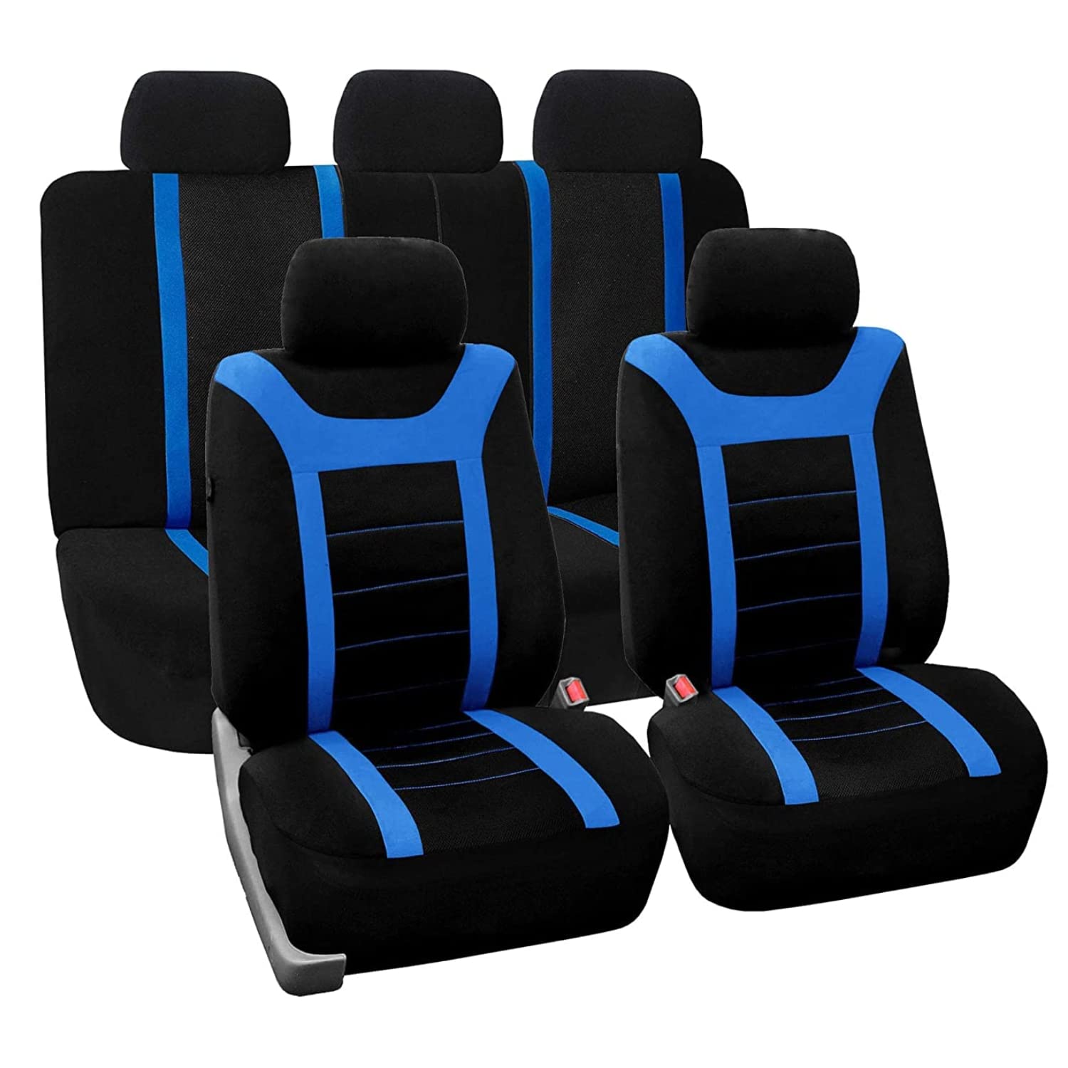 Akhan SB203 - Qualität Auto Sitzbezug Sitzbezüge Schonbezüge Schonbezug mit Seitenairbag Schwarz/Blau von akhan-tuning