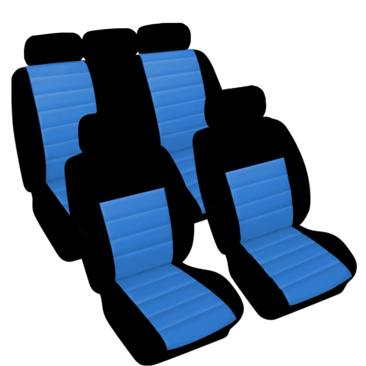 Akhan SB403 - Qualität Auto Sitzbezug Sitzbezüge Schonbezüge Schonbezug mit Seitenairbag Schwarz Blau von akhan-tuning