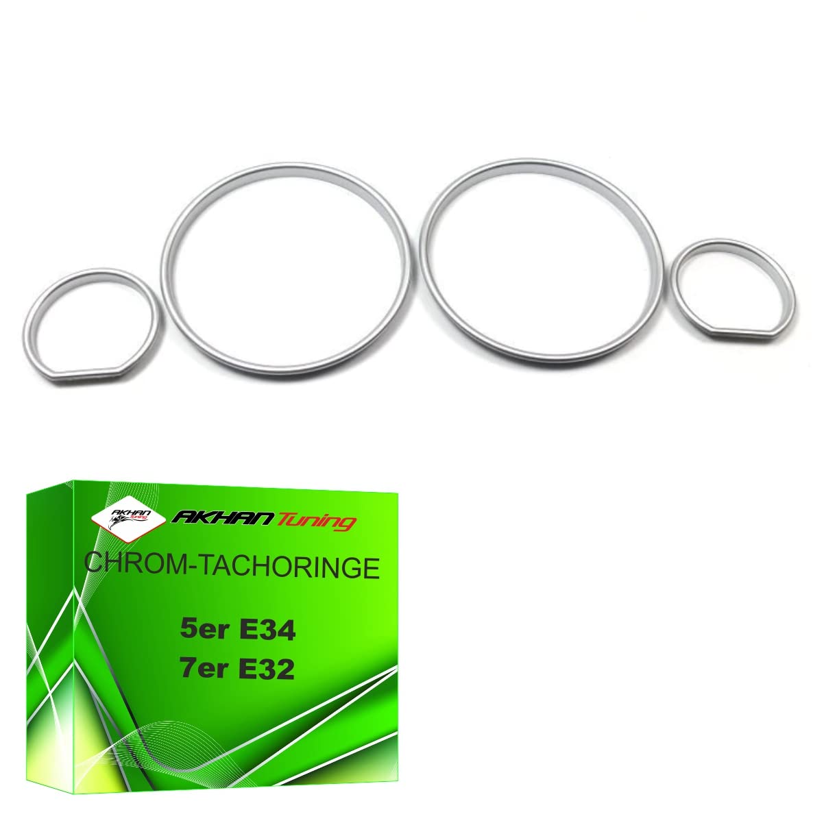 Akhan TR10E32 - Chrom Tachoringe geeignet für BMW 5 er E32 E34 Bj. 88-95, Akhan TR10E32 - Chrom Tachoringe geeignet für BMW 5 er E32 E34 Bj. 88-95, von akhan-tuning
