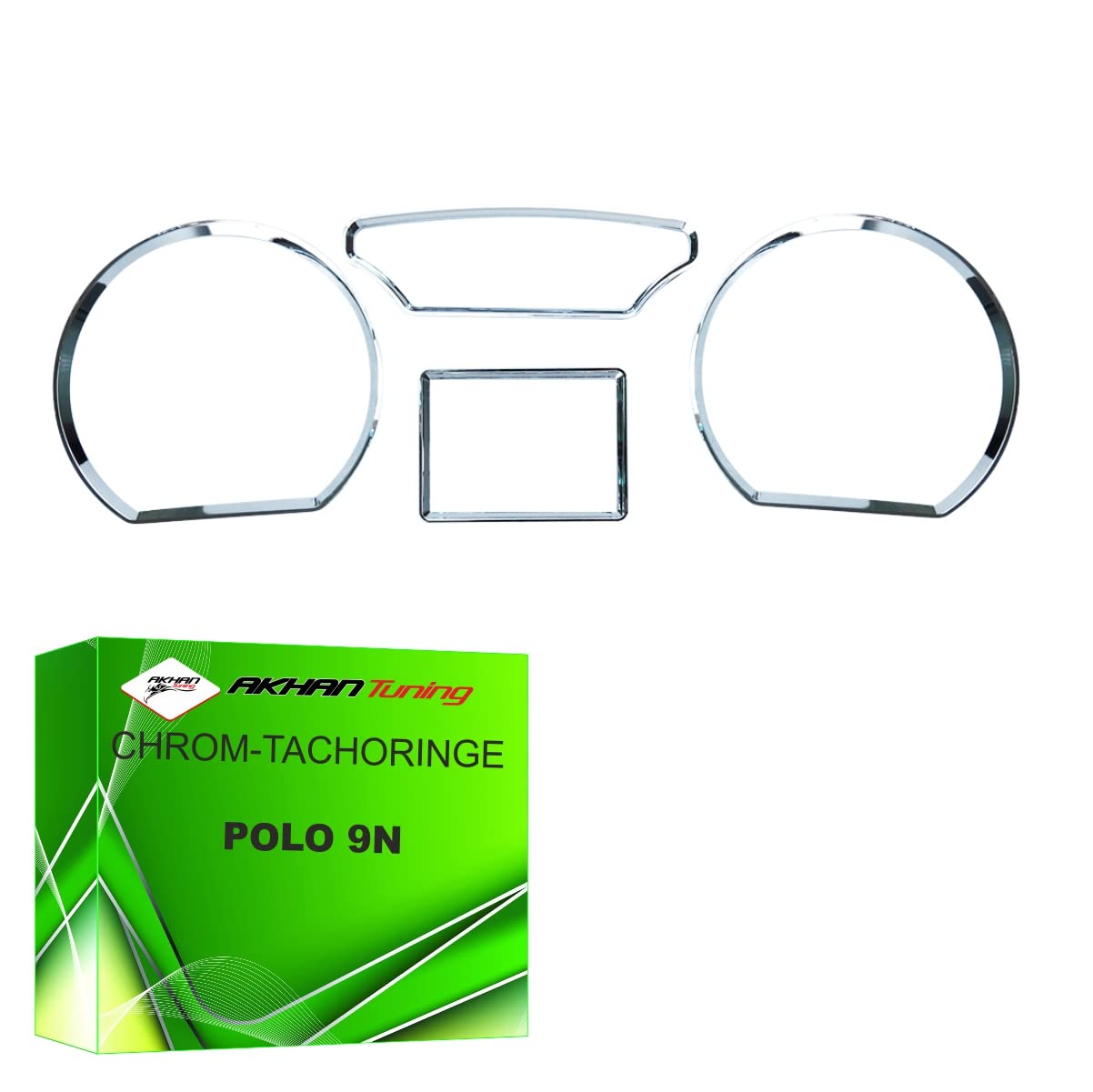 Akhan TR10P9N - Chrom Tachoringe geeignet für VW Polo 9N alle Baureihe, Akhan TR10P9N - Chrom Tachoringe geeignet für VW Polo 9N alle Baureihe, von akhan-tuning