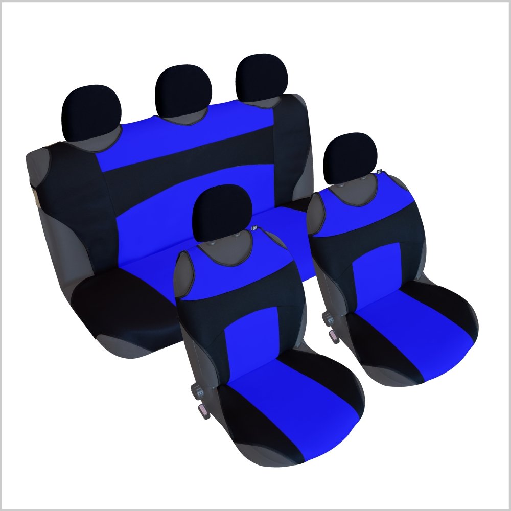 CSC302S - Sitzbezug Set T-Shirt-Design Schwarz-Blau von akhan