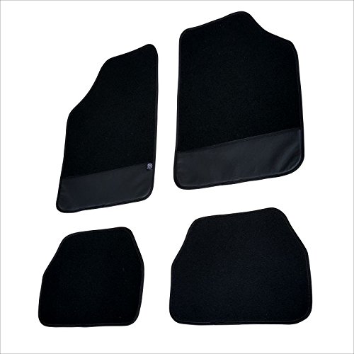 FUM11 - Fußmatten Set Fussmatte Autoteppich Schwarz Textil, Schwarz Leder von akhan