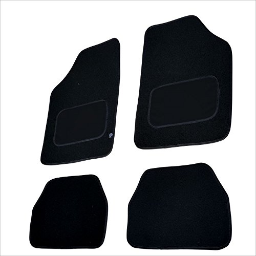 FUM21 - Fußmatten Set Fussmatte Autoteppich Schwarz Textil, Schwarz Leder von akhan