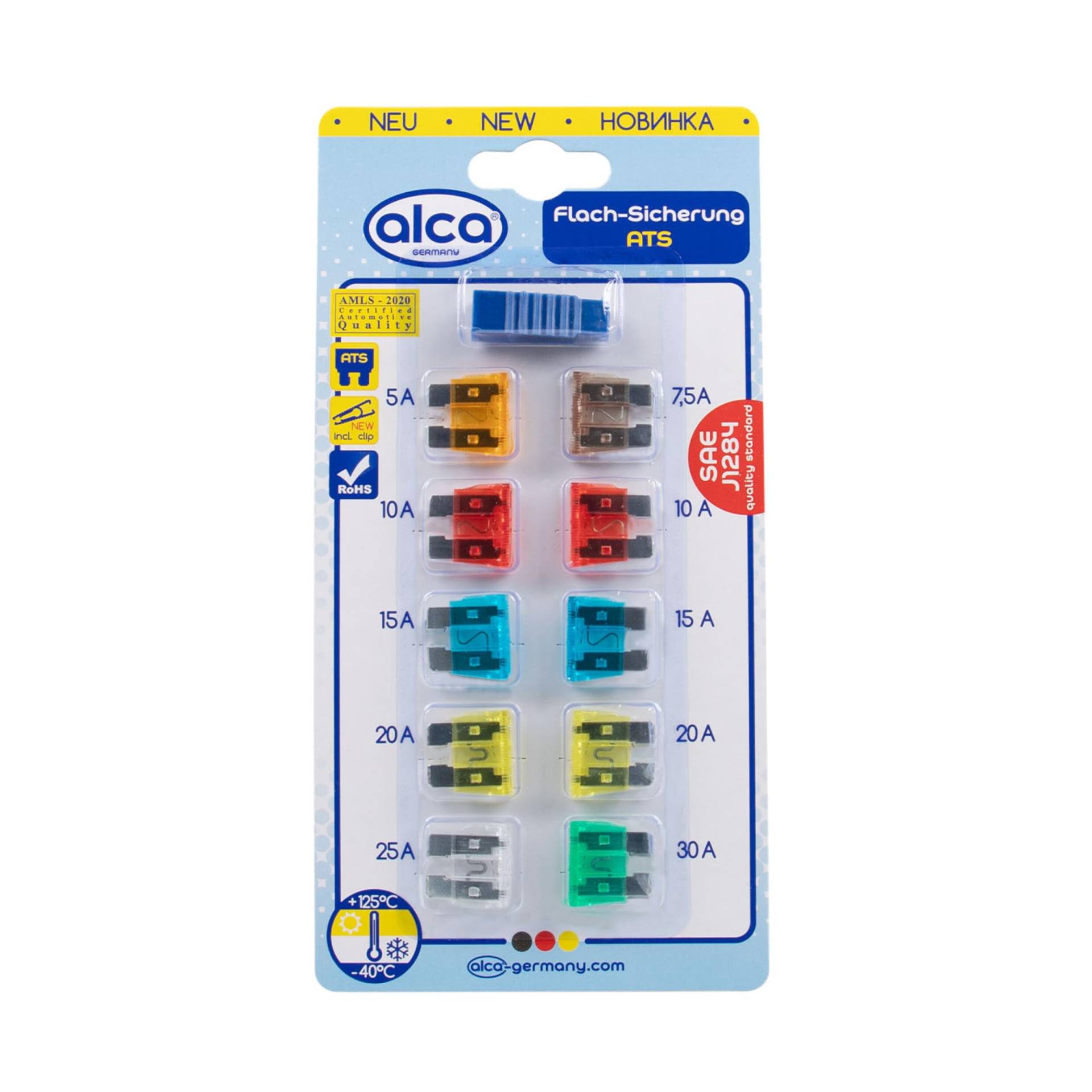 Alca – flach-Sicherungen 5 – 30 A, 10 Stück, blister Alca – flach-Sicherungen 5 – 30 A, 10 Stück, blister von alca