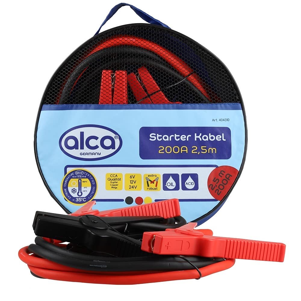 alca® Starter Kabel Starthilfekabel 200 A 2,5 m CCA-Qualität von alca