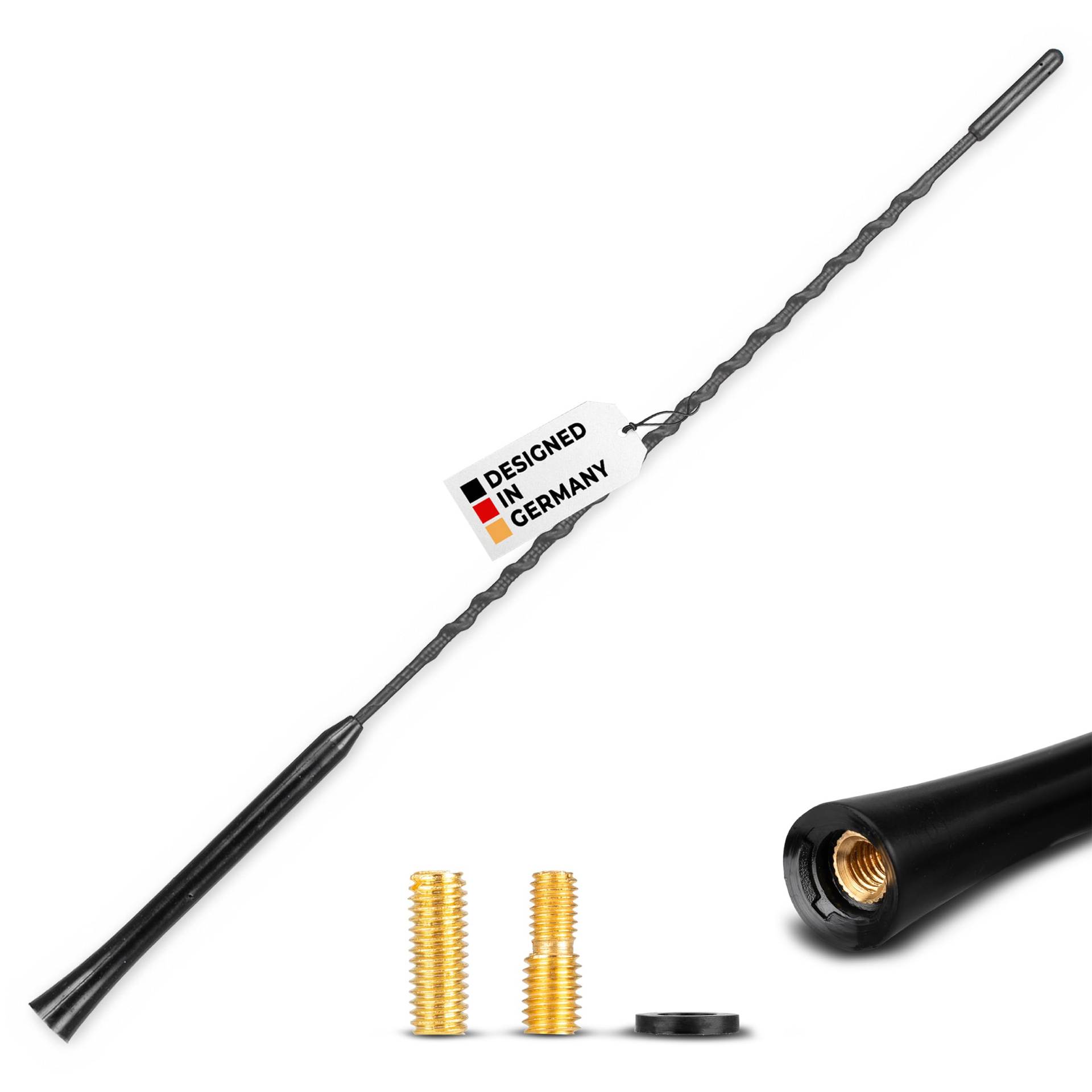 alca® Autoantenne Antenne Ersatz 40cm universal Dachantenne Radio AM/FM schwarz aus Fiberglas + M5 M6 für VW Audi Renault von alca