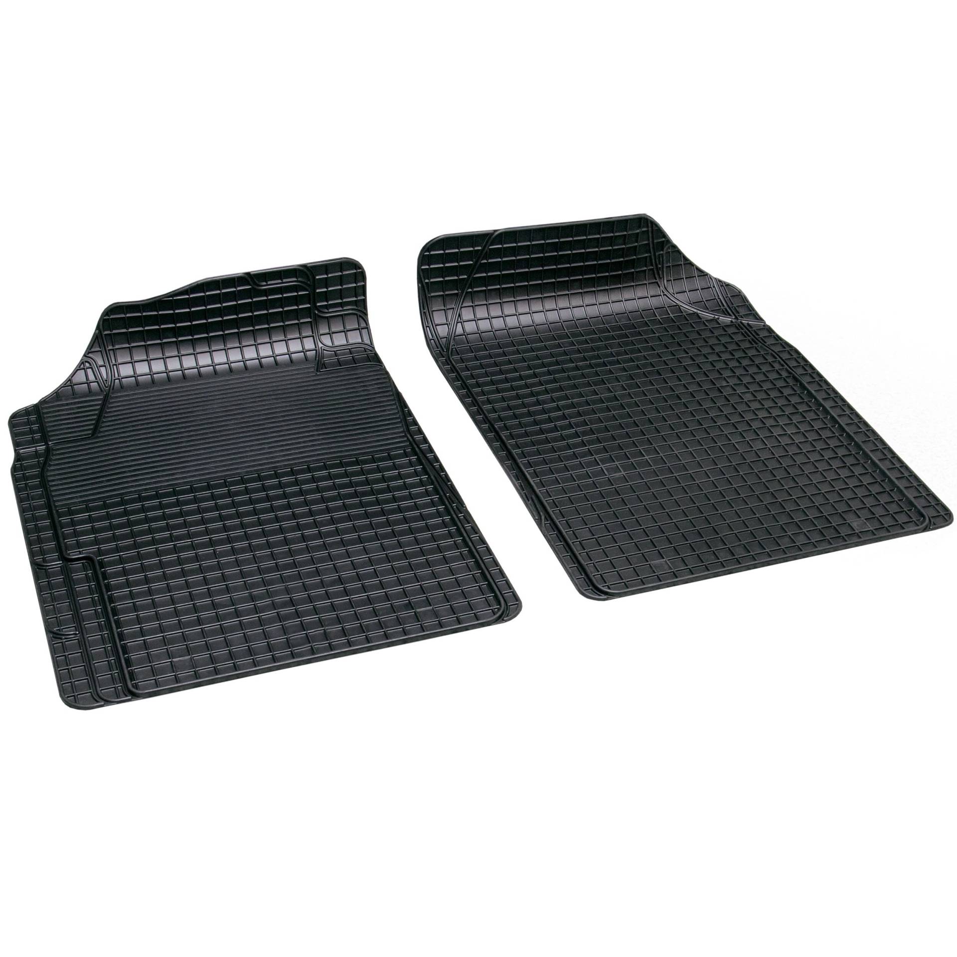 alca® Auto Gummifußmatte 2er-Set schwarz Universal zuschneidbar Gummimatten Gummi-Fußmatten Gummi mit Haltenoppen Fahrer Beifahrer vorne von alca