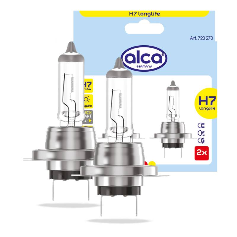alca® Halogenlampe H7 Fahrzeuglampe Glühbirne Auto Leuchtmittel 12V 55W Sockel: Px26d von alca
