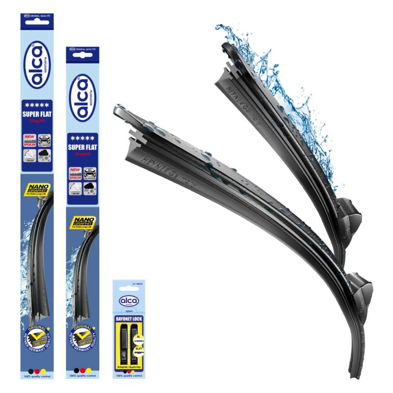 alca® Scheibenwischer-Set passend für Renault Megane IV Schrägheck (12.2015-02.2025) SUPER Flat Flachbalkenwischer Frontscheibenwischer von alca