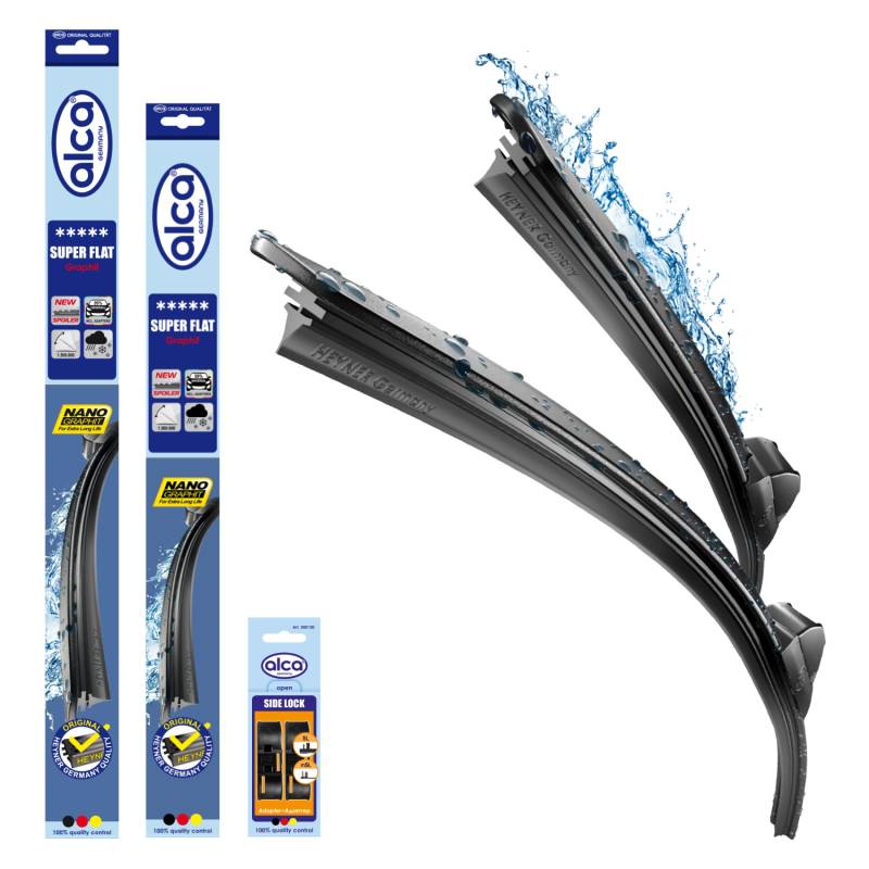 alca® Scheibenwischer-Set passend für VW Golf IV (06.2002-06.2005) SUPER Flat Flachbalkenwischer Frontscheibenwischer von alca
