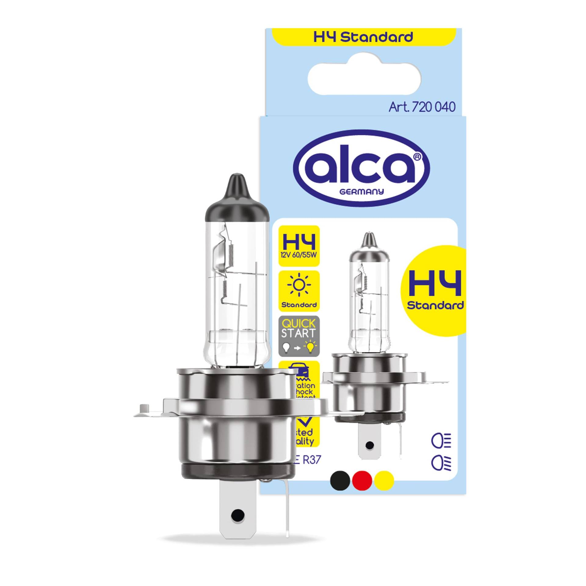 alca® Halogenlampe H4 12V 60/55W Auto Leuchtmittel universal, warmweiß von alca