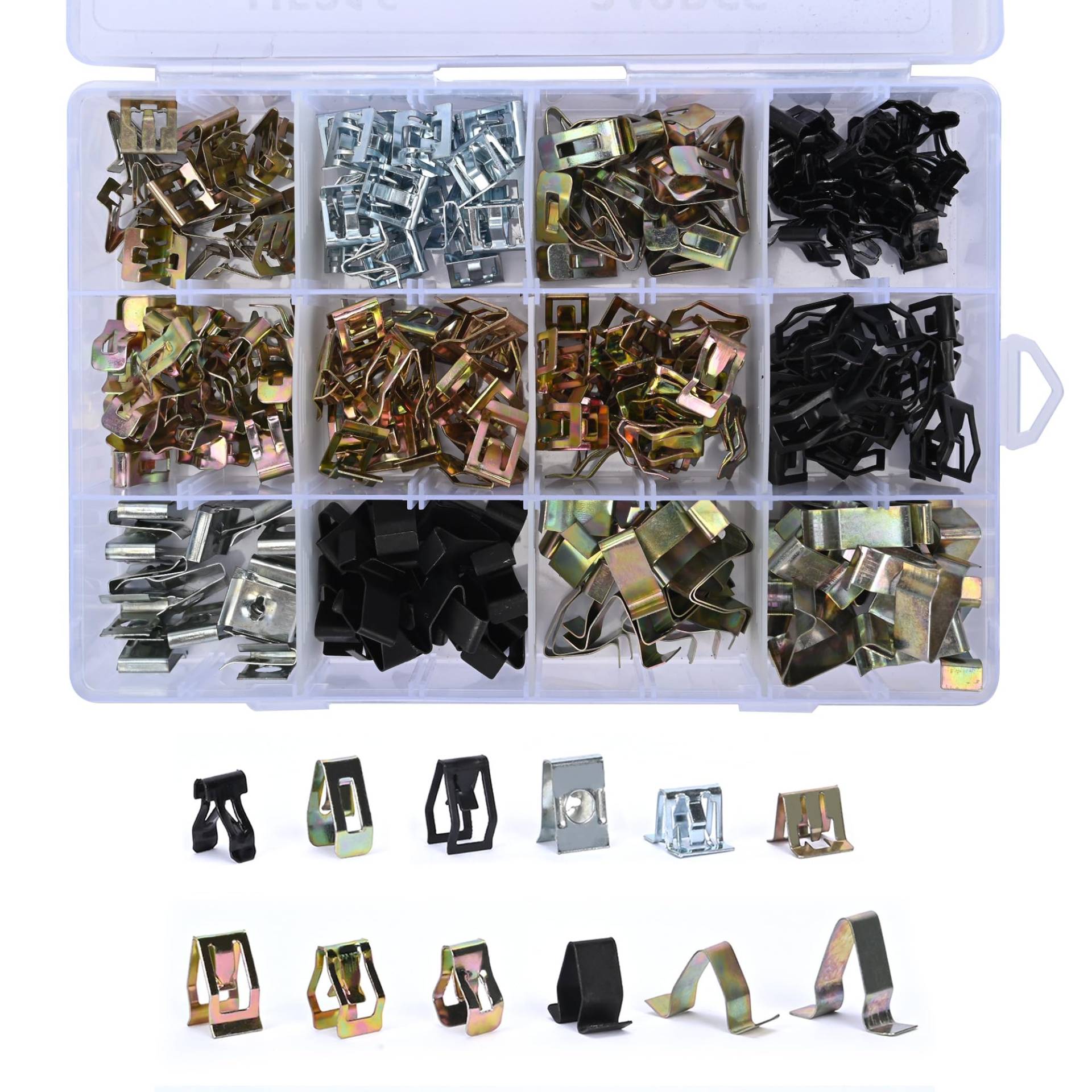 aleawol 240 Stück Innenverkleidung Befestigungs Metall Clip, Verkleidung Panel Federclip Auto Front Konsole Dash Metall Clip mit Kastensatz für Allen Autos aleawol 240 Stück Innenverkleidung Befestigungs Metall Clip, Verkleidung Panel Federclip Auto Front Konsole Dash Metall Clip mit Kastensatz für Allen Autos von aleawol