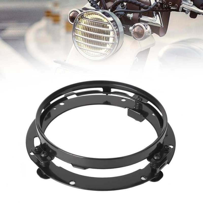 aleawol 7 Zoll Motorrad Scheinwerfer Halterung, Motorrad Rundring Scheinwerferhalterung, Stoßfest Scheinwerfer Montagehalterung für Harley FLHX Street Glide, Schwarz von aleawol