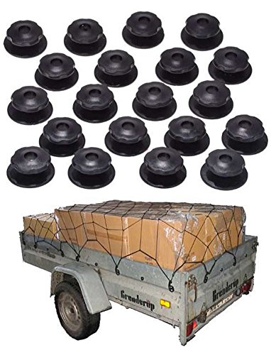 Anhängernetz mit Befestigung Rundknöpfen 20 St.inkl Schrauben KFZ Auto Netz von all-around24® (120 x 80 cm bis 180 x 130 cm) von all-around24