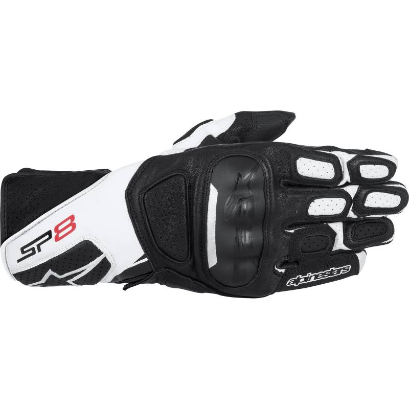 Alpinestars SP-8 V2 Lederhandschuh schwarz/weiß M Herren von alpinestars
