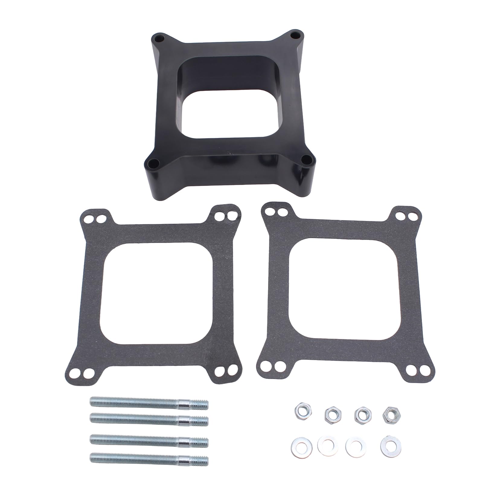 amangul Offener Phenol-Vergaser-Abstandshalter für 4BBL-Motor, einfache Installation, Vergaser-Abstandshalter mit Schrauben, Dichtungssatz, 5,1 cm von amangul