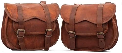 american blue Motorrad-Satteltaschen, Fahrrad-Seitentasche, Fahrrad-Werkzeugtasche | Satteltaschen | Motorradtaschen | Fahrradsatteltasche | Ledertasche (2 Taschen) (Braun) von american blue