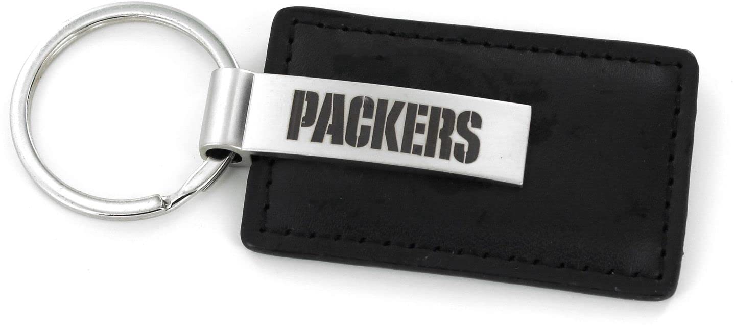 aminco NFL Green Bay Packers Leder-Schlüsselanhänger mit lasergraviertem Logo aminco NFL Green Bay Packers Leder-Schlüsselanhänger mit lasergraviertem Logo von aminco