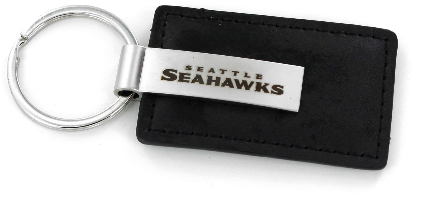 aminco NFL Seattle Seahawks Leder-Schlüsselanhänger mit lasergraviertem Logo aminco NFL Seattle Seahawks Leder-Schlüsselanhänger mit lasergraviertem Logo von aminco