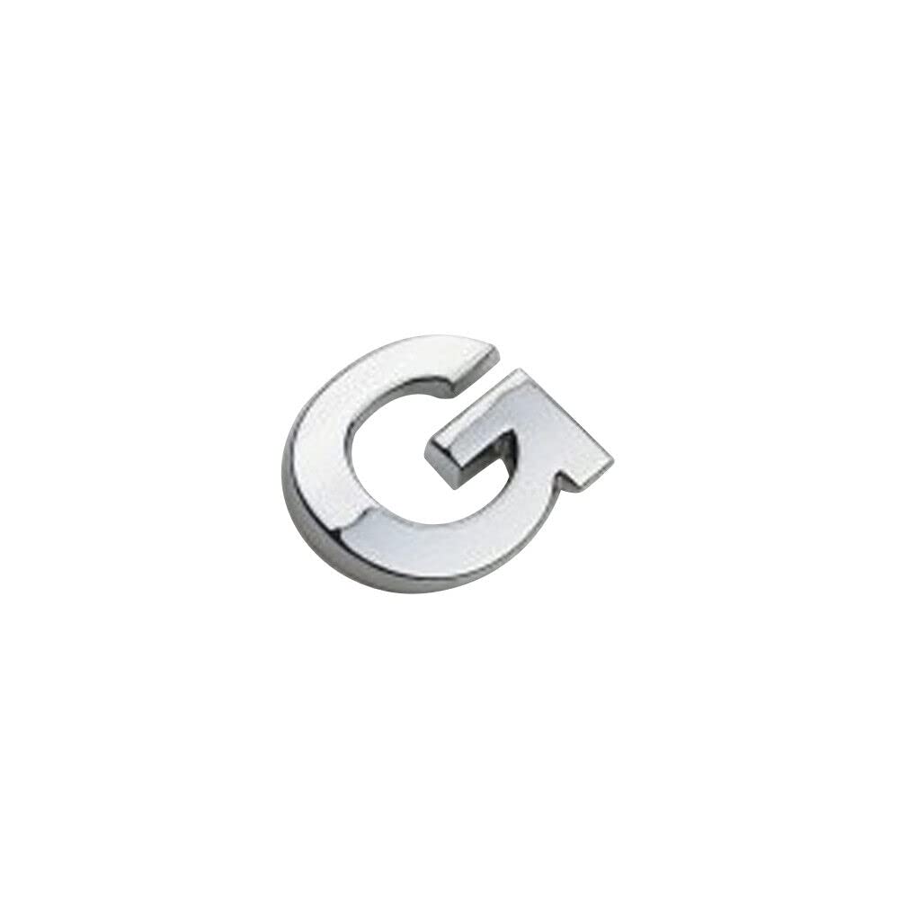 anso 1 x Auto-Auto-Chrom-Metall-DIY-3D-Buchstaben, digitales Alphabet-Emblem, Auto-Stoßstangen-Aufkleber (G), Silber, Metall, 3D-Buchstaben, Auto-Aufkleber von anso