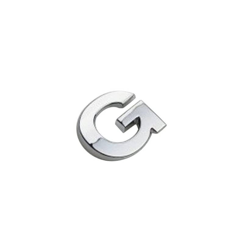 anso 1 x Auto-Auto-Chrom-Metall-DIY-3D-Buchstaben, digitales Alphabet-Emblem, Auto-Stoßstangen-Aufkleber (G), Silber, Metall, 3D-Buchstaben, Auto-Aufkleber von anso