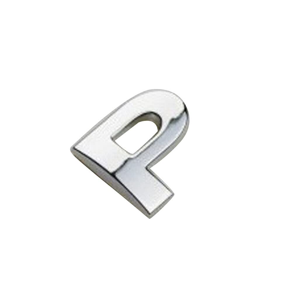 1 x Auto-Auto-Chrom-Metall-DIY-3D-Buchstaben, digitales Alphabet-Emblem, Auto-Stoßstangen-Aufkleber (P) von anso