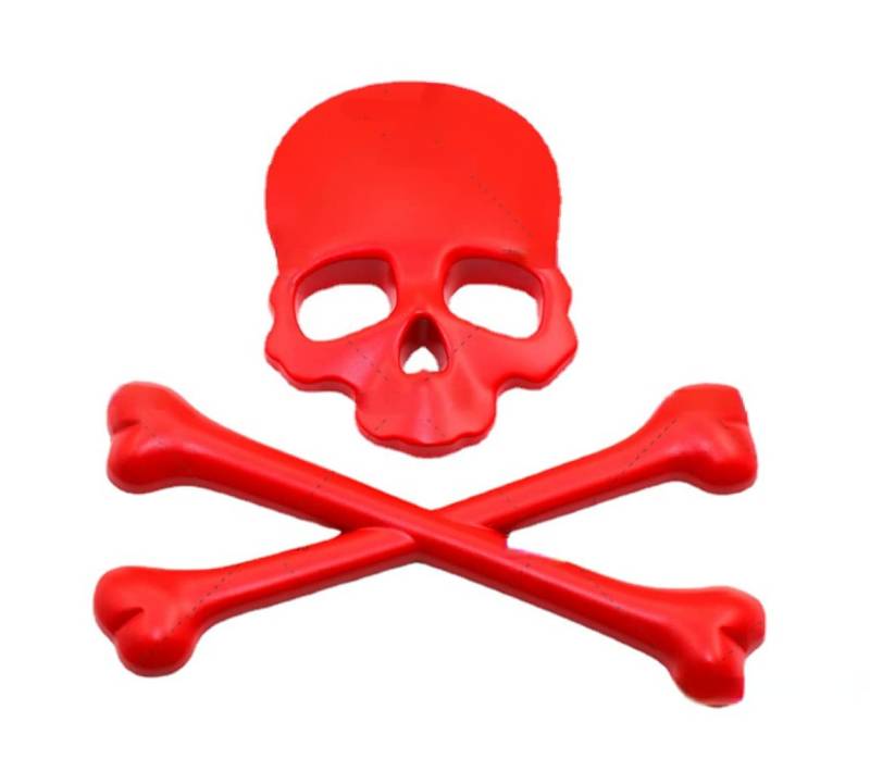 3D Chrom Metall Totenkopf Skelett Kreuz Auto Kofferraum Heck Emblem Abzeichen Aufkleber Aufkleber (Rot) von anso