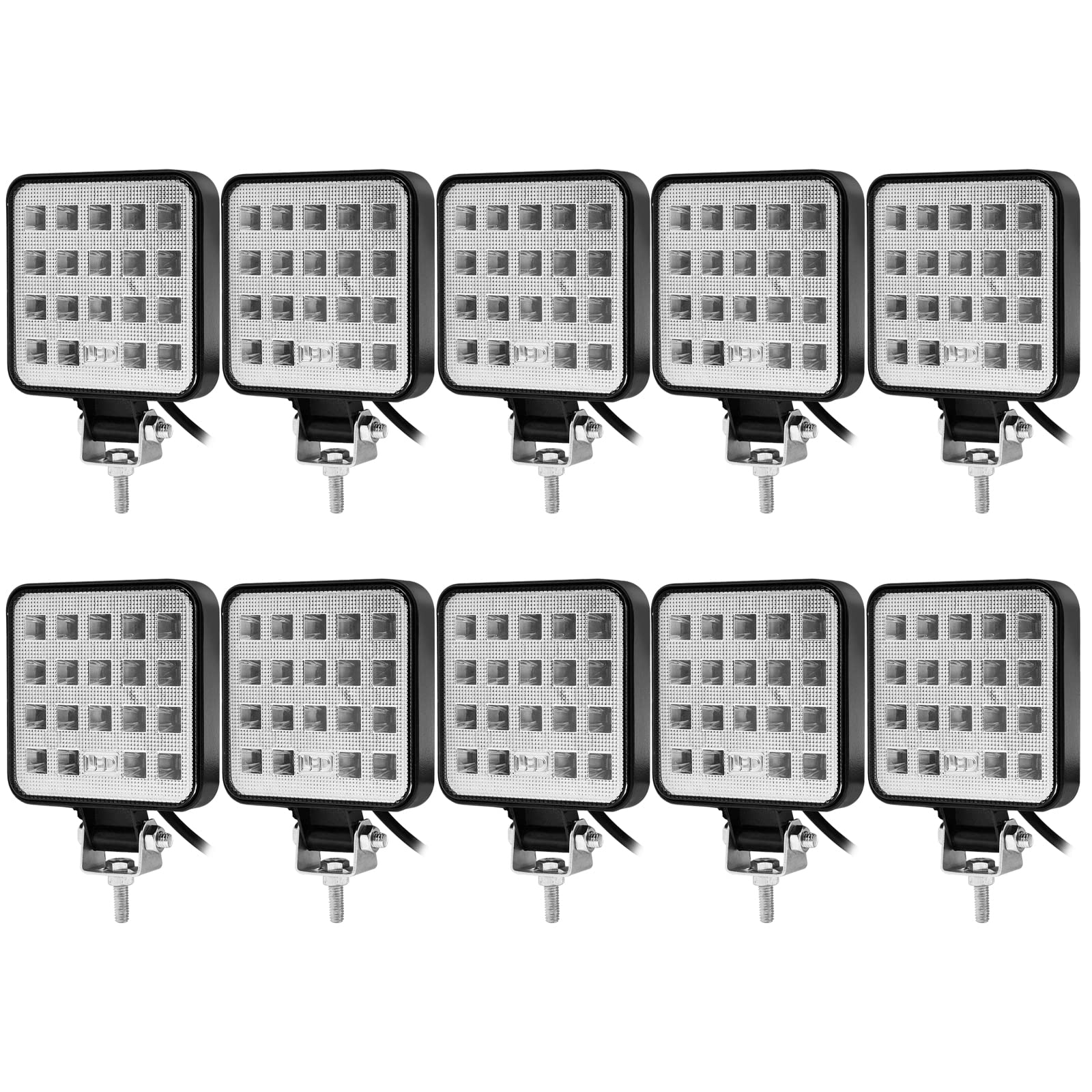 10 Pcs Rückfahrscheinwerfer Arbeitsscheinwerfer Traktor 57W 12volt led strahler kfz 5700LM led zusatzscheinwerfer für Bagger, Traktoren, Schlepper, Gabelstapler, ATV, Lkw, offroad (4x4) von antom