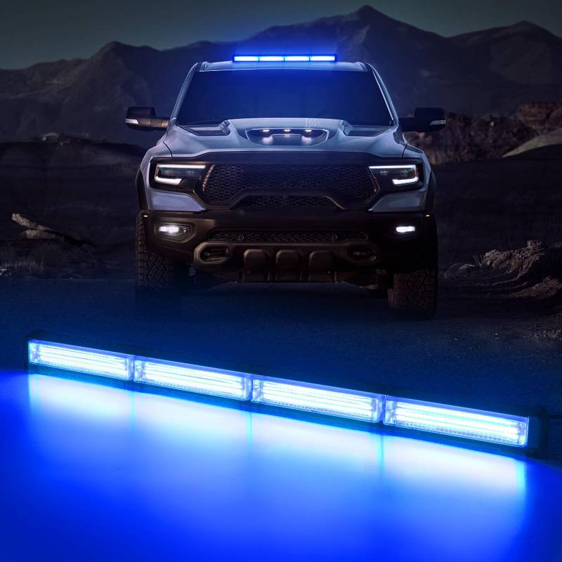 58 cm LED Rundumkennleuchte 80W Blau Rundumleuchte für Auto Anhänger Wohnwagen SUV -17 Blinkende Stroboskop-Modi… von antom