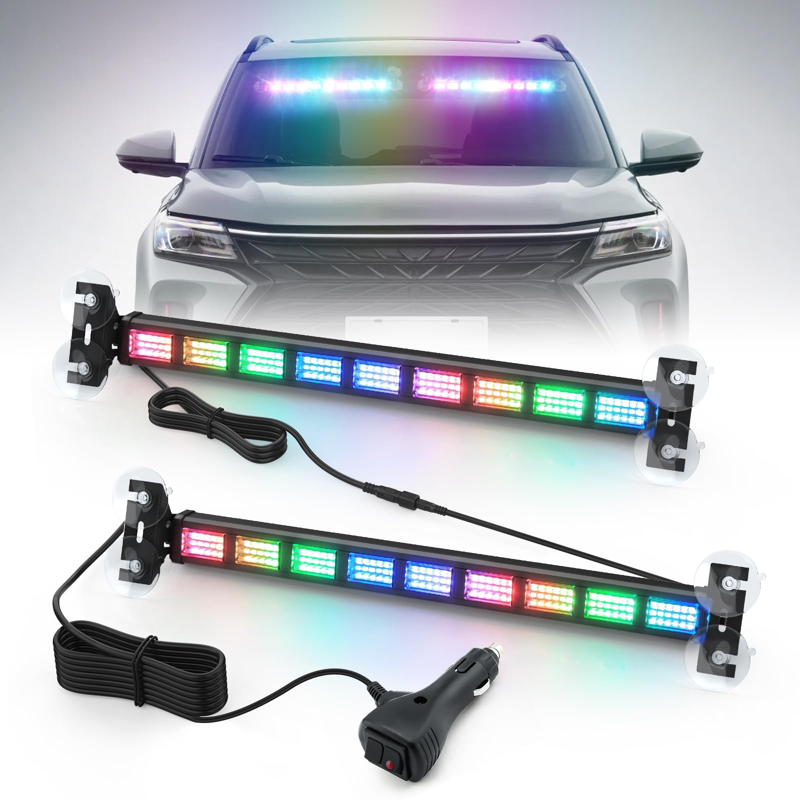 antom LED Rundumkennleucht Blinken LED Warnleuchte 2er 108 LEDs Warnleuchte Buntes Multi-Color Leuchtfeuer Rundumleuchte mit 11 Blinkenden Stroboskop-Modi für Auto, PKW, LKW, Traktor, KFZ, LKW antom LED Rundumkennleucht Blinken LED Warnleuchte 2er 108 LEDs Warnleuchte Buntes Multi-Color Leuchtfeuer Rundumleuchte mit 11 Blinkenden Stroboskop-Modi für Auto, PKW, LKW, Traktor, KFZ, LKW von antom