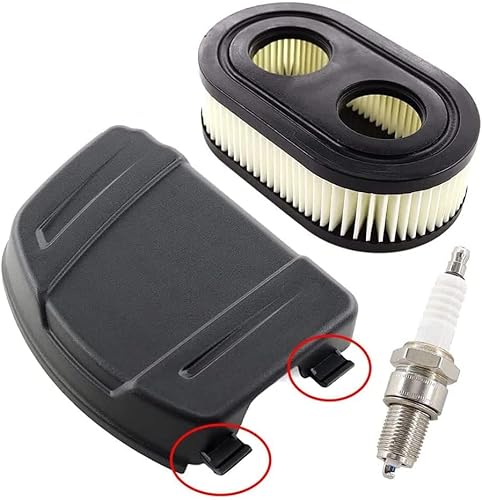 Luftfilterabdeckung Rasenmähermotoren der Serien für Briggs & Stratton 625E 625EXi 650EXi 675EXi 675IS 103M 104M. Ersetzt 594106 798452 mit BS-OHV RC12YC-Zündkerze von appe
