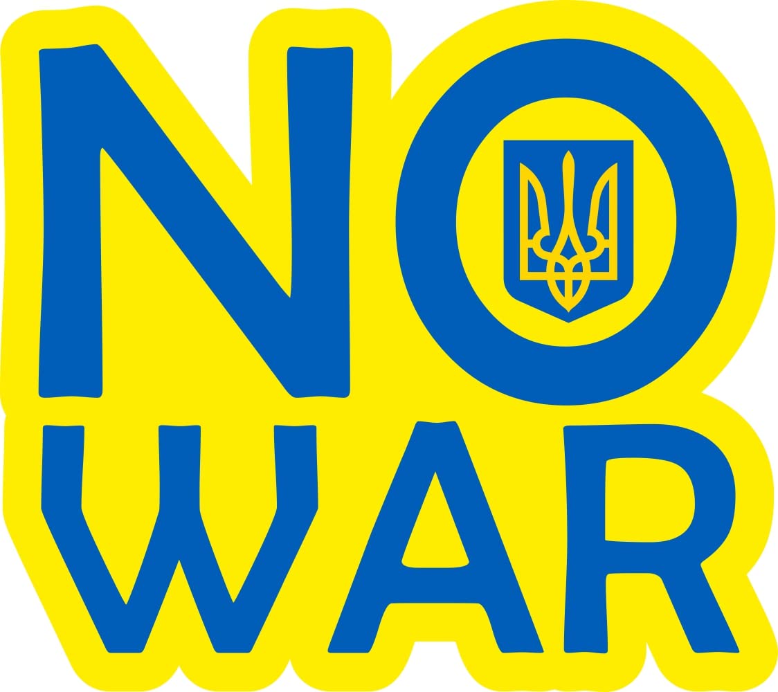 aprom 3 x NO WAR Ukraine Aufkleber Sticker gelb - PKW Auto Fahne Tuning von aprom