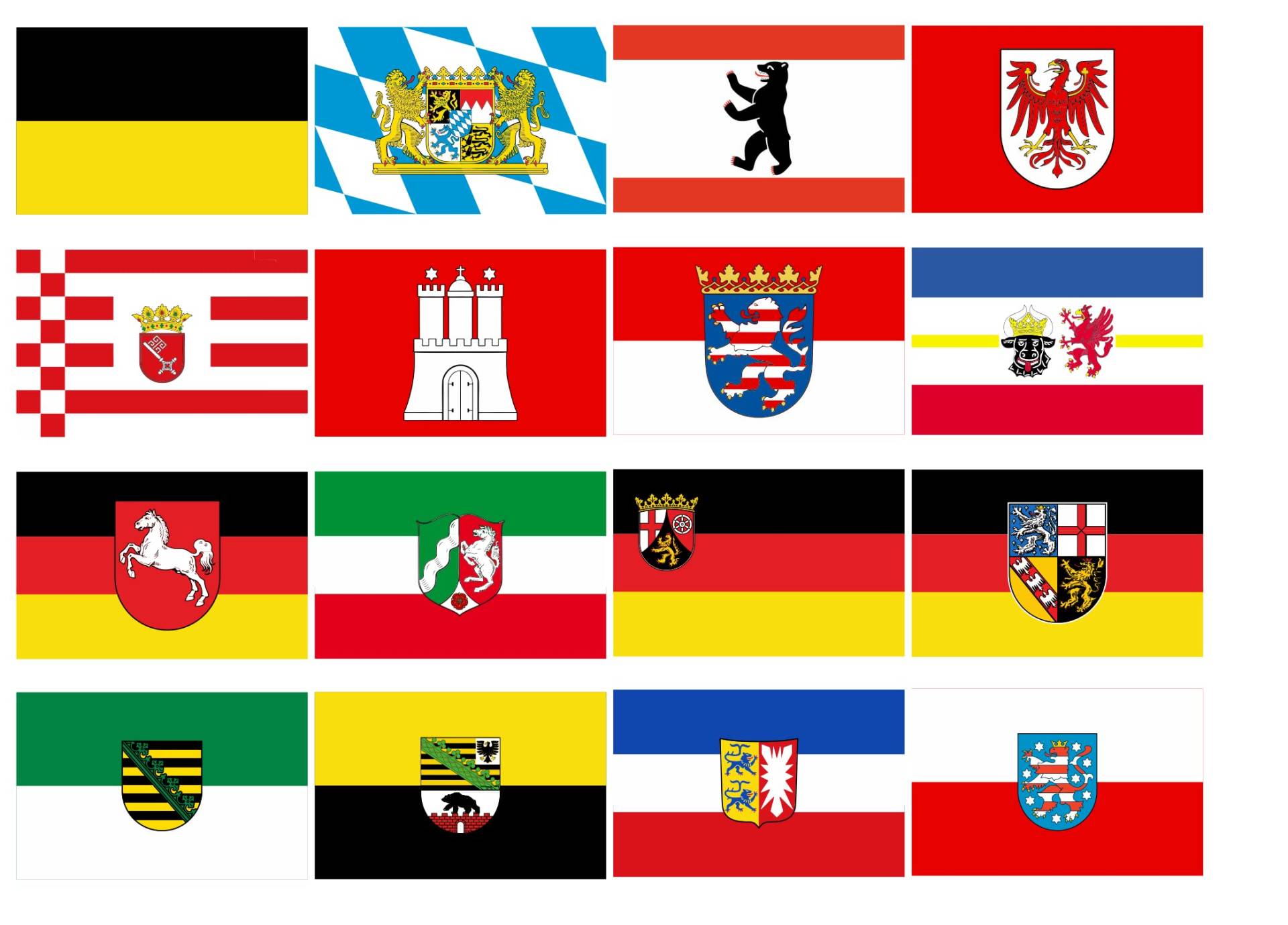 aprom Bundesländer Deutschland Flaggen Fahnen Set Aufkleber Karte Sticker-Bogen - PKW Auto Fahne Flagge Decal - BL von aprom