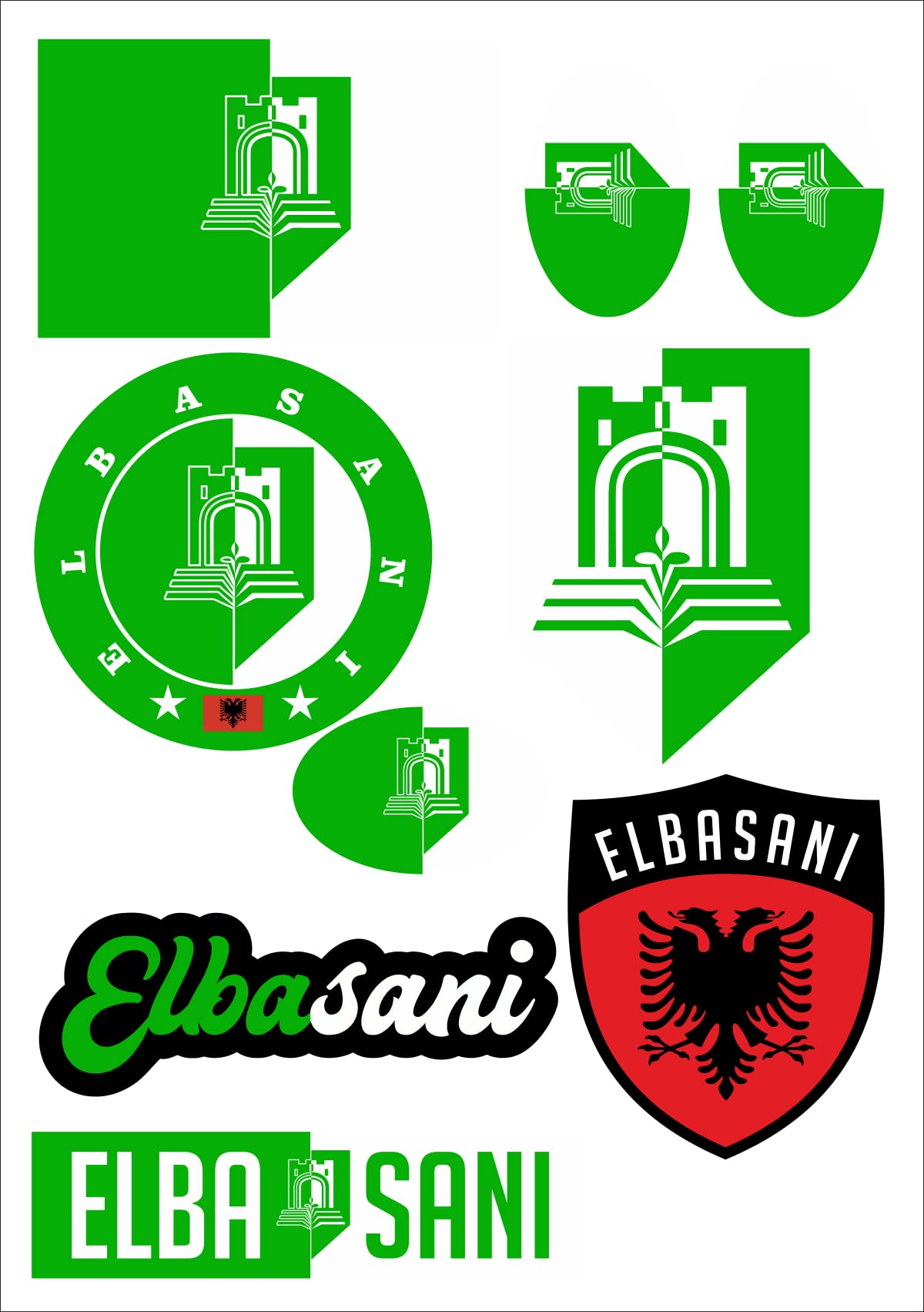 aprom Elbasani Albanien Aufkleber Karte Sticker-Bogen - PKW Auto Fahne Flagge Decal 17x24 cm - Viele Motive von aprom