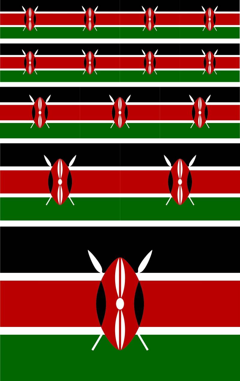 aprom Kenia Aufkleber Flagge Fahne - 14 Stück - Bogen Set - PKW Motorrad PC Quad Modellautos - A6 von aprom